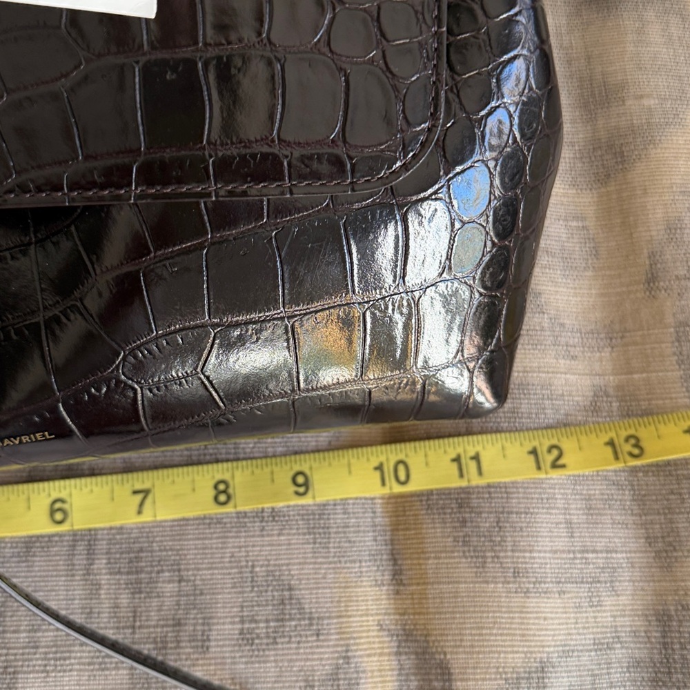 Mansur Gavriel Black Croc-Embossed Crossbody Bag - Picture 5 of 16
